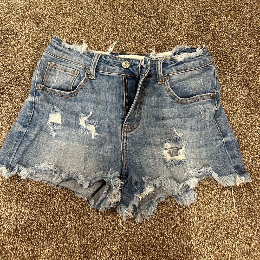 Distressed Jean shorts